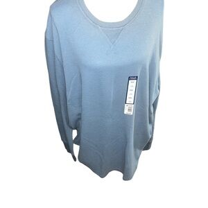 Blue oversized long sleeve crew neck sweatshirt